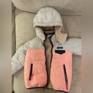 Patagonia Tribbles reversible Kids' Pink and Cream Puffer Jacket, 4T